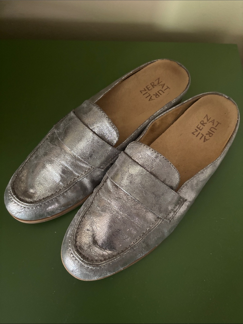 Naturalizer Women's Metallic Silver Slip-On Loafers - Picture 5 of 5